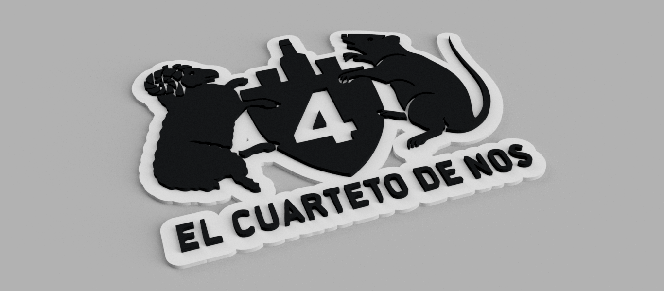 1366x599 STL file El Cuarteto de Nos Wall Chart
