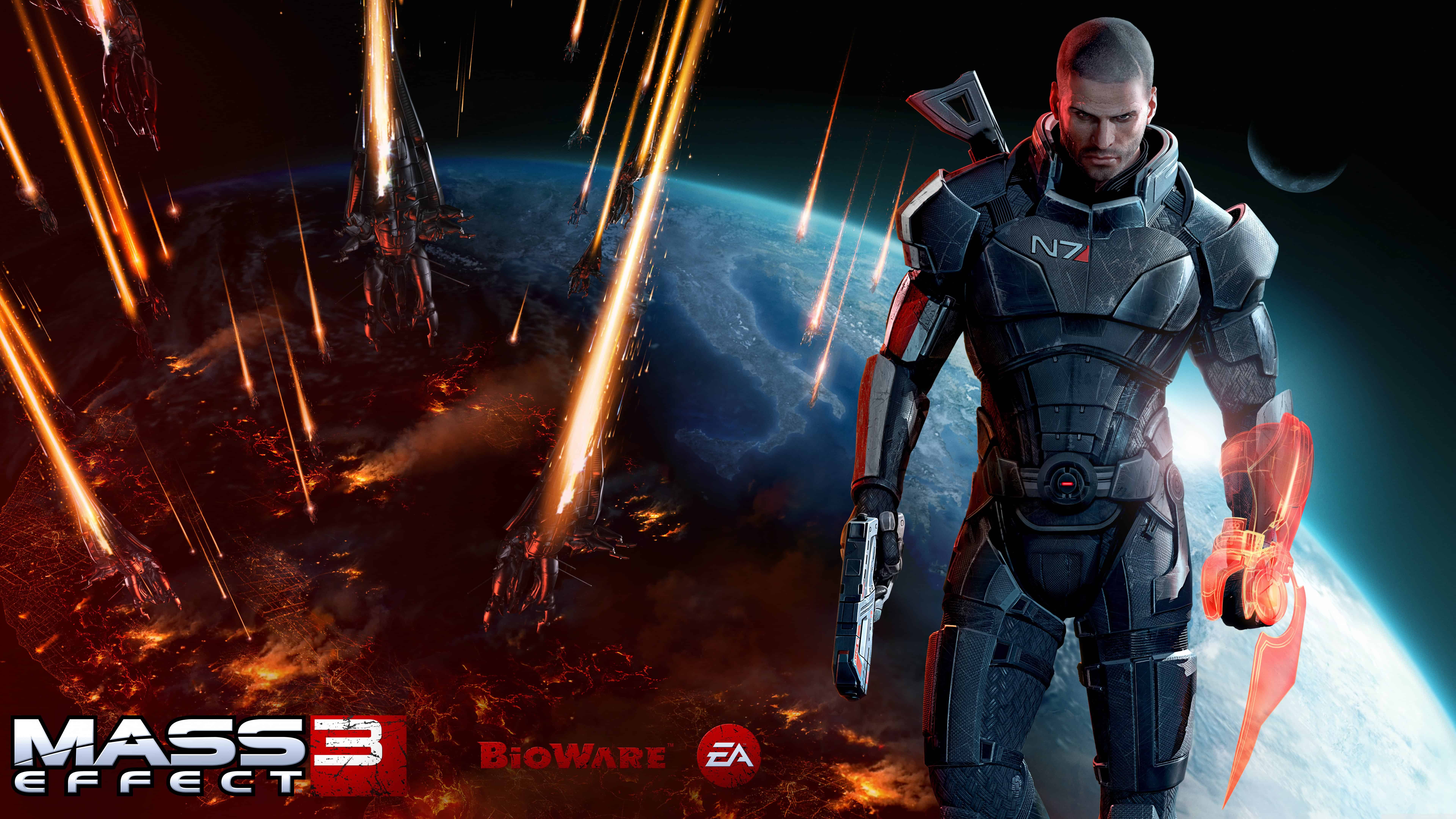 7680x4320 Mass Effect 3 Commander Shepard UHD 8K Wallpaper