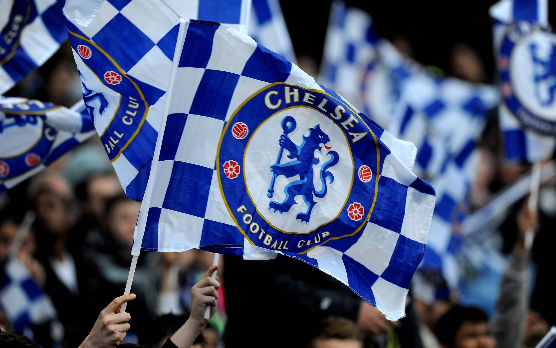 1920x1200 Download Chelsea FC Fans Waving Flags Wallpaper