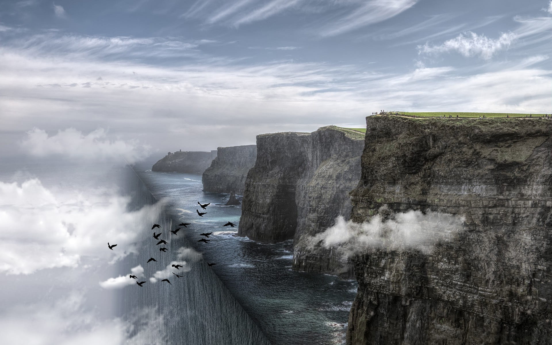 1920x1200 Cliff, ocean, fantasy