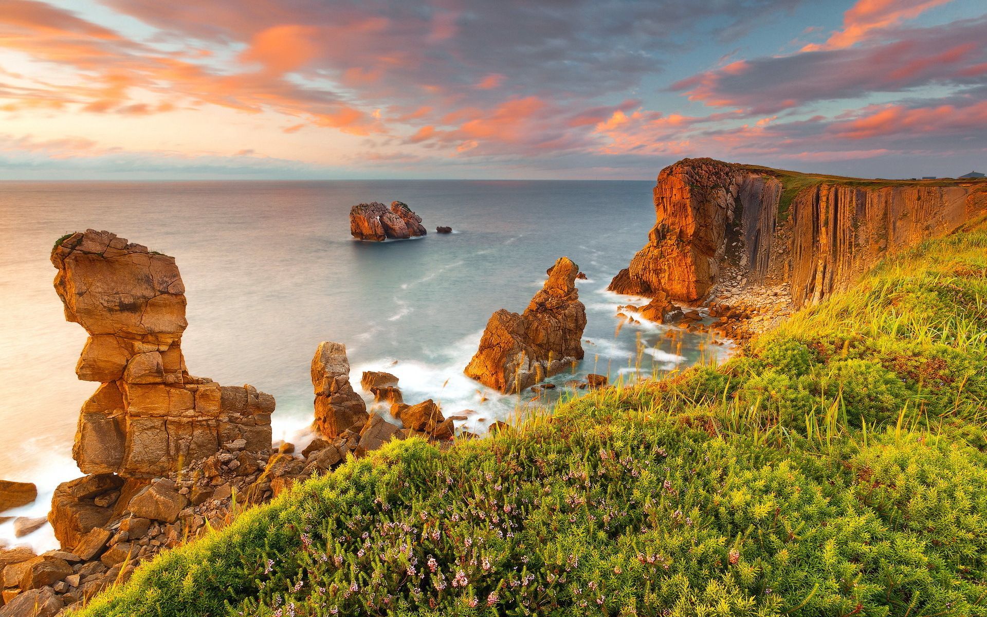1920x1200 Cliffside Sunset: HD Wallpaper