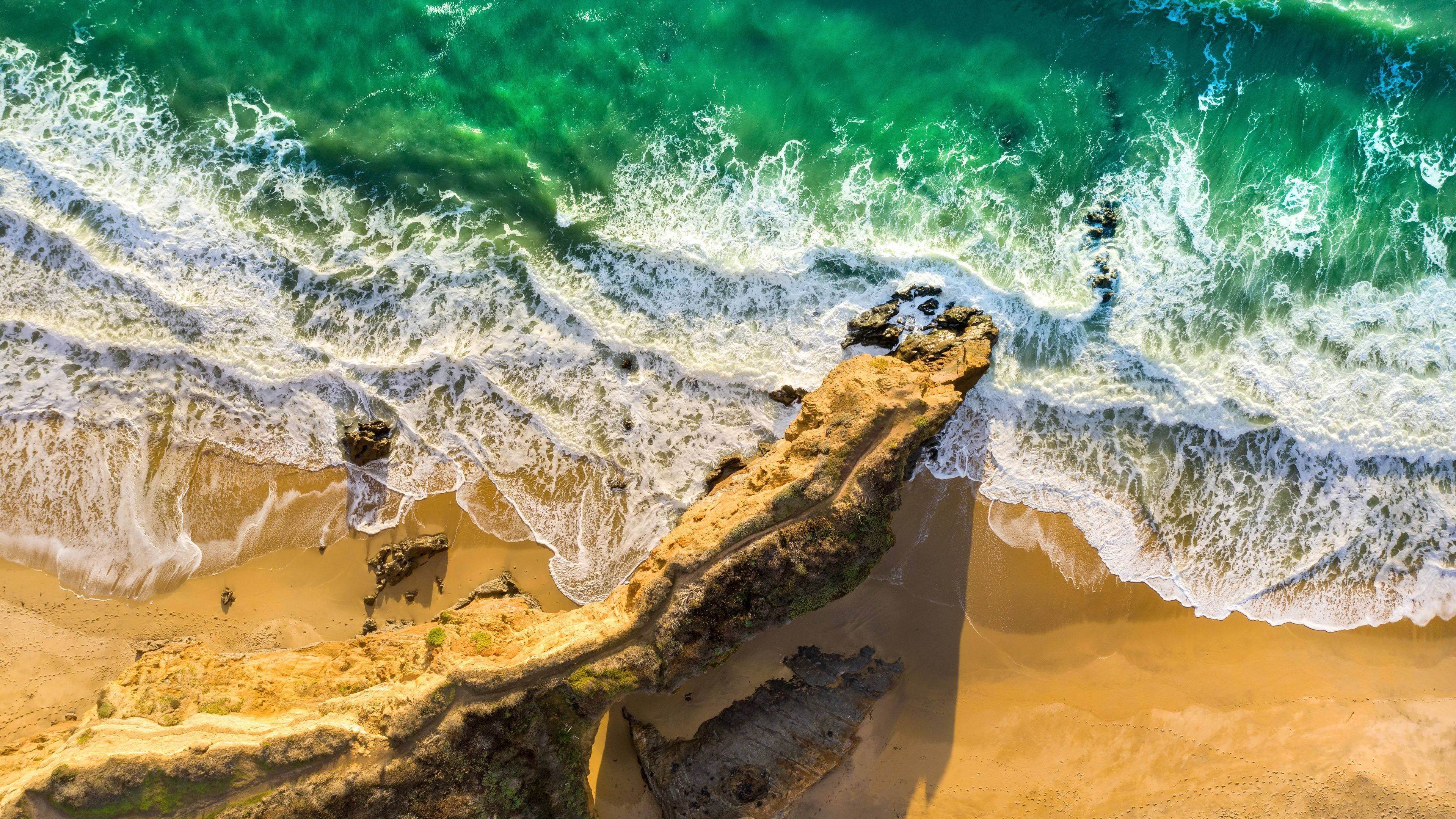 3840x2160 Seashore Wallpaper 4K, Aerial view
