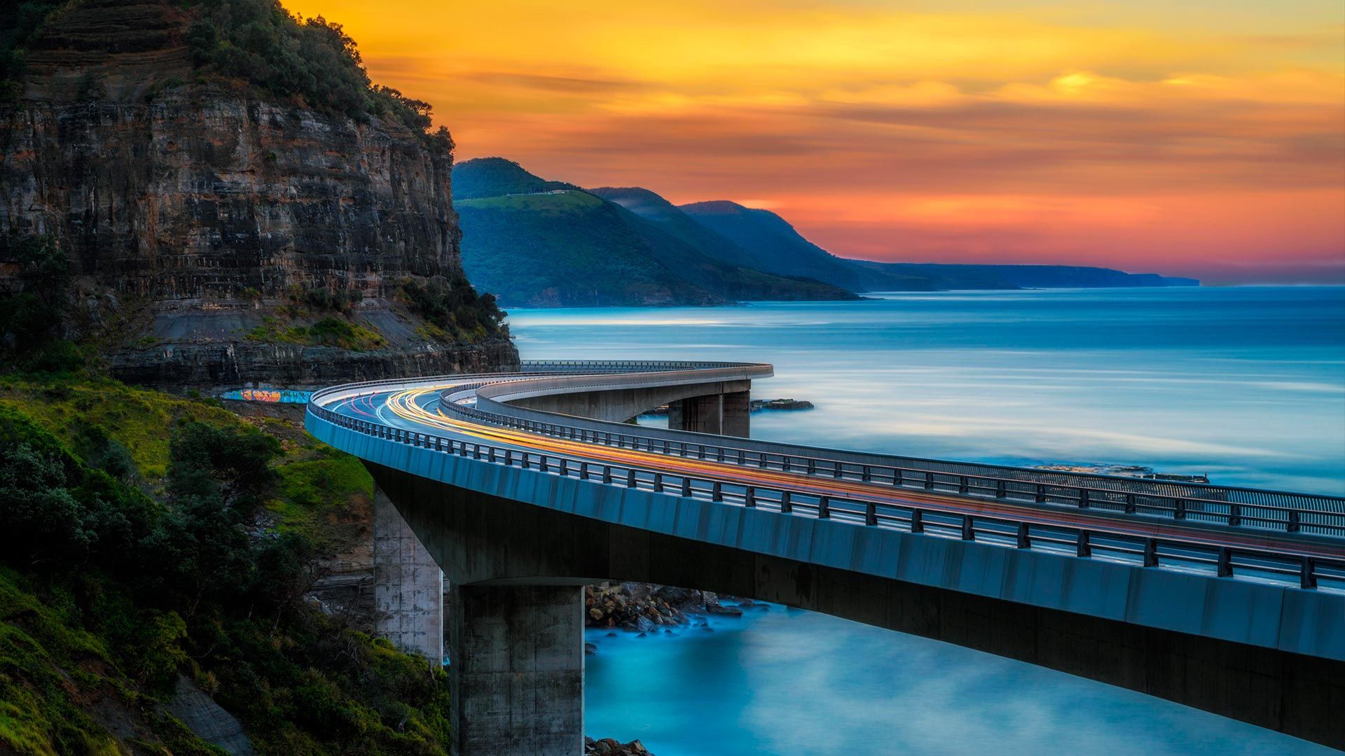 1920x1080 ocean, Australia, Sea Cliff Bridge