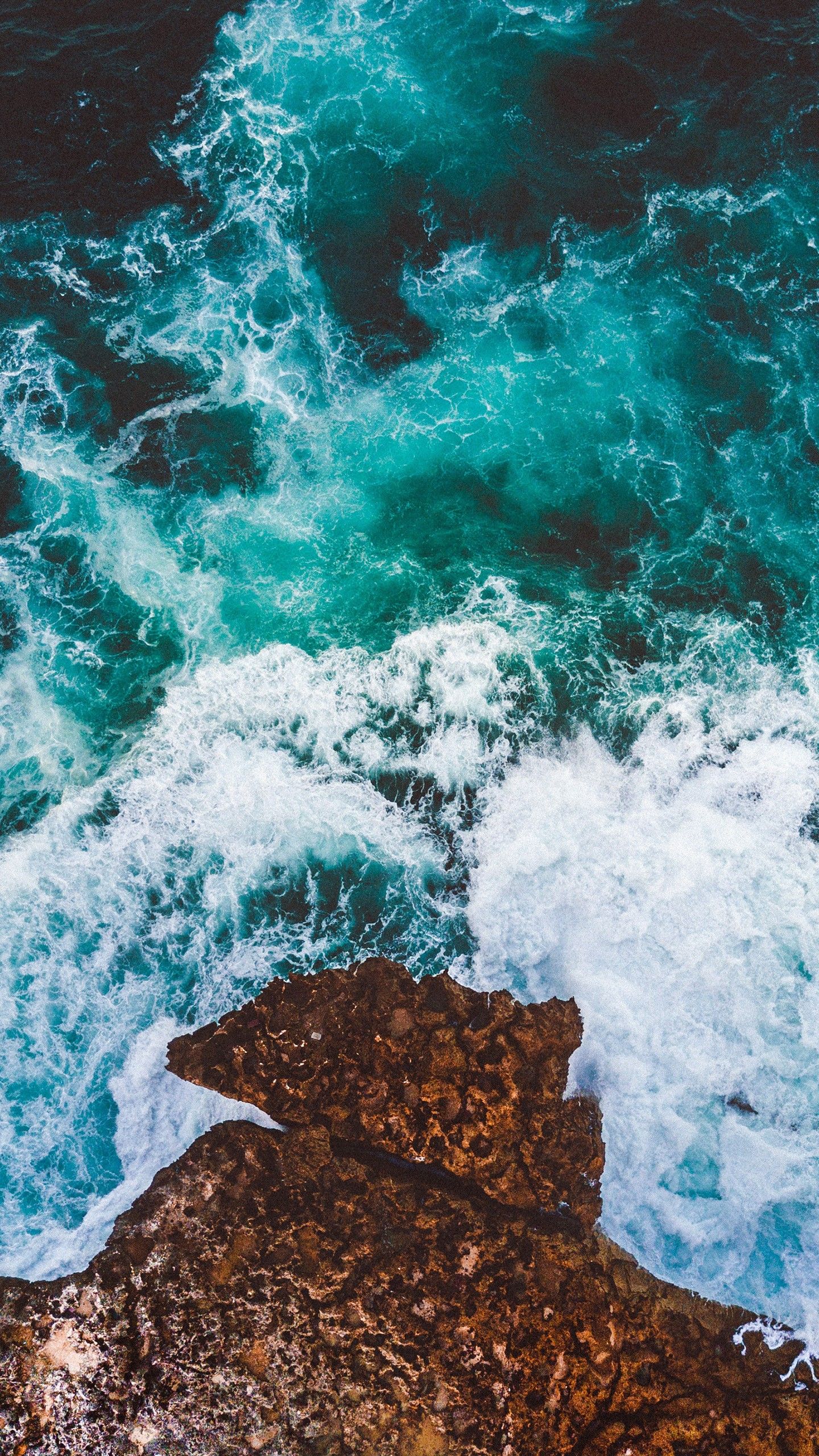 1440x2560 Ocean Cliff Drone view 4K Wallpaper