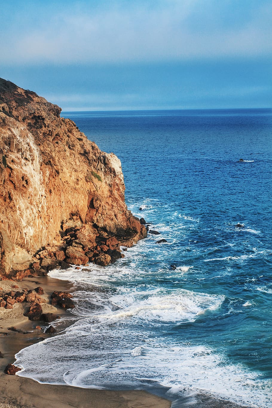 910x1365 beach, ocean, cliff, california, sea