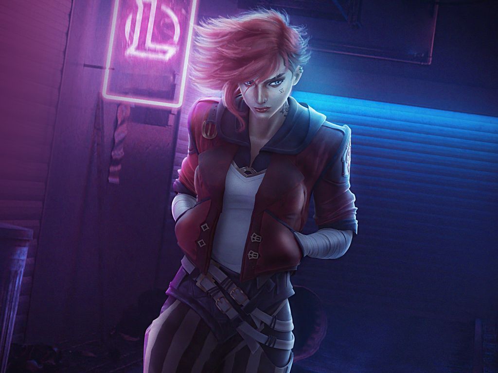 1024x768 Wallpaper vi, arcane of lol, netflix