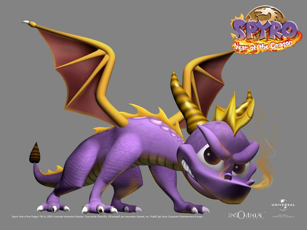 1024x768 Spyro: Year of the Dragon WP The Dragon Wallpaper