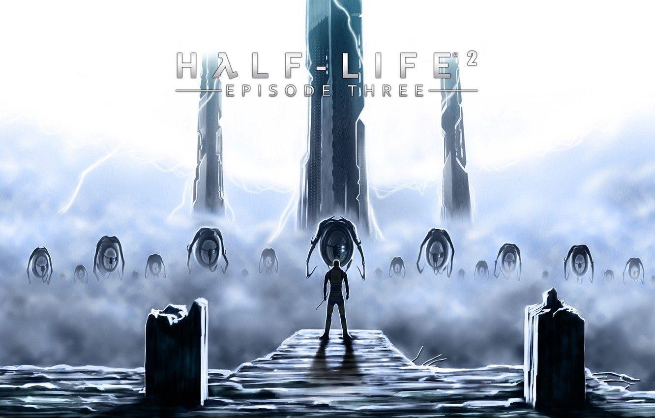 1332x850 Wallpaper fog, Apocalypse, robots, destruction, tower, Half