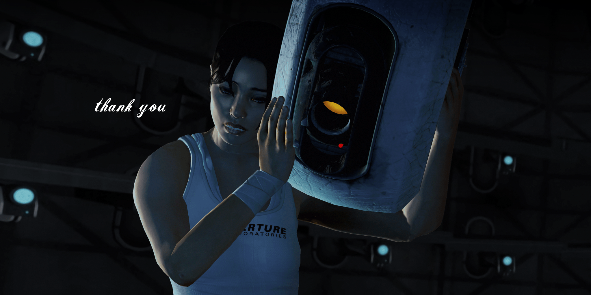 2046x1024 GLaDOS Wallpaper