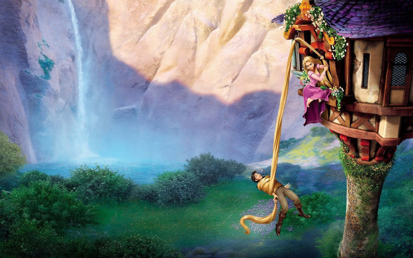 1440x900 Download Rapunzel overlooking a vibrant