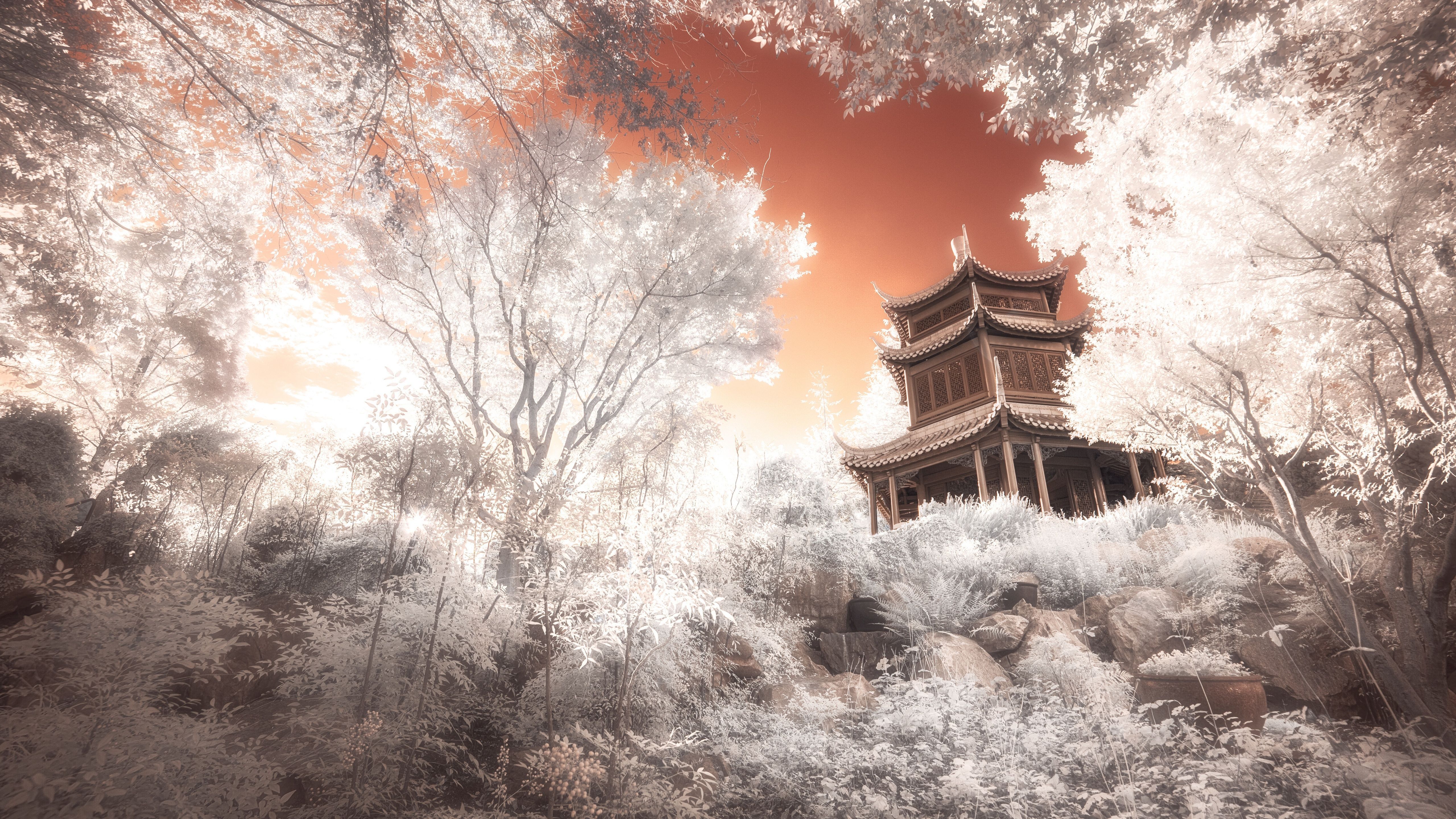 5120x2880 Pagoda Wallpaper 4K, Temple, Ancient