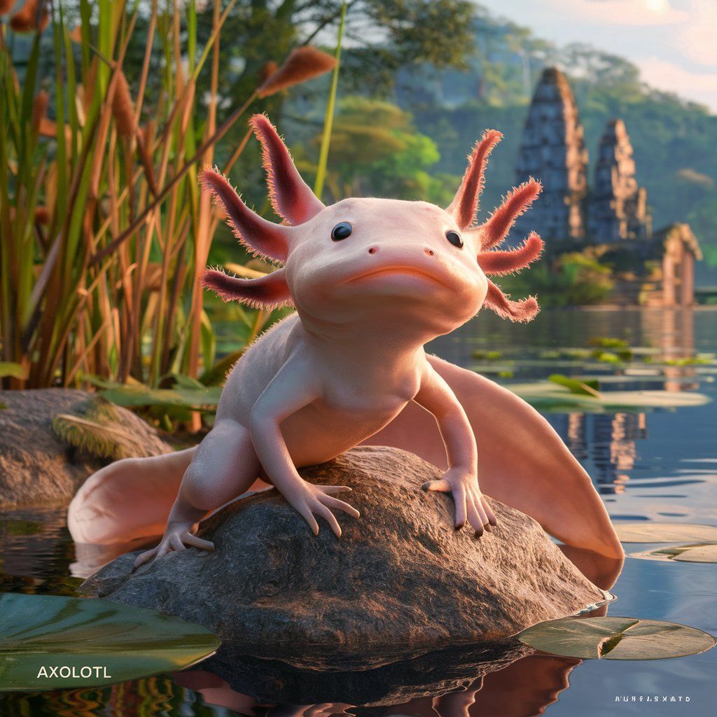1024x1024 Axolotl Ambystoma mexicanum