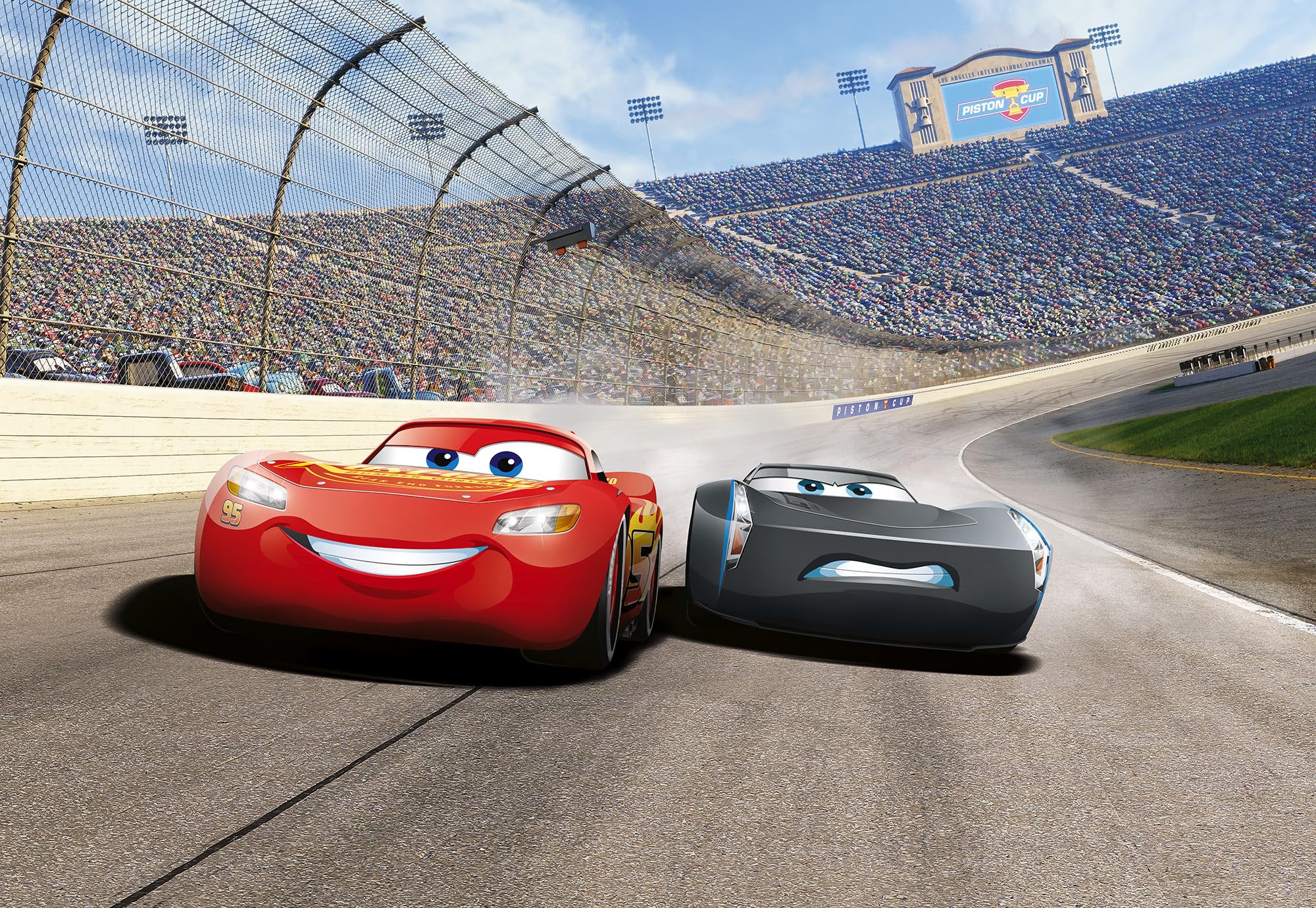 2000x1381 Cars 3 Curve Mural Wallpaper, Multi