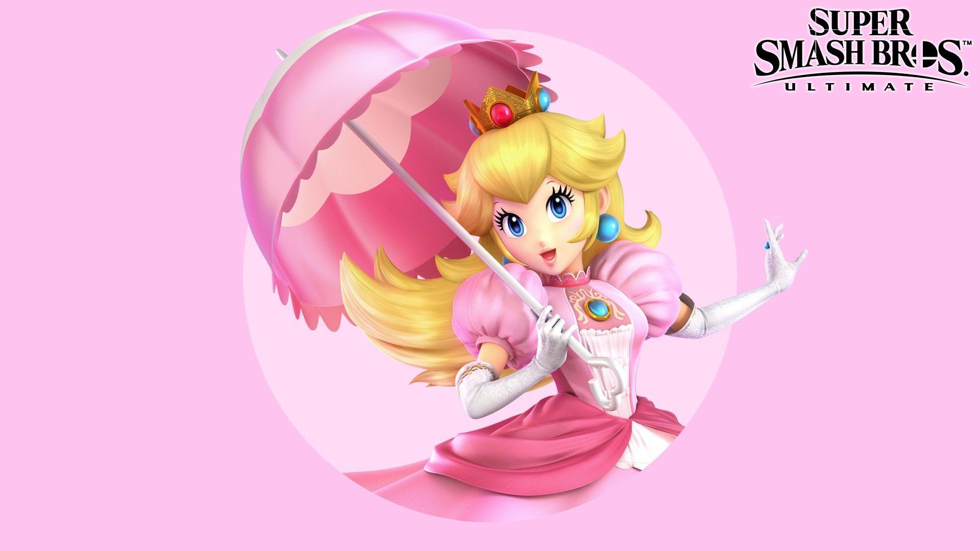 1920x1080 Super Smash Bros Ultimate ) Peach logo. Wallpaper. Smash bros