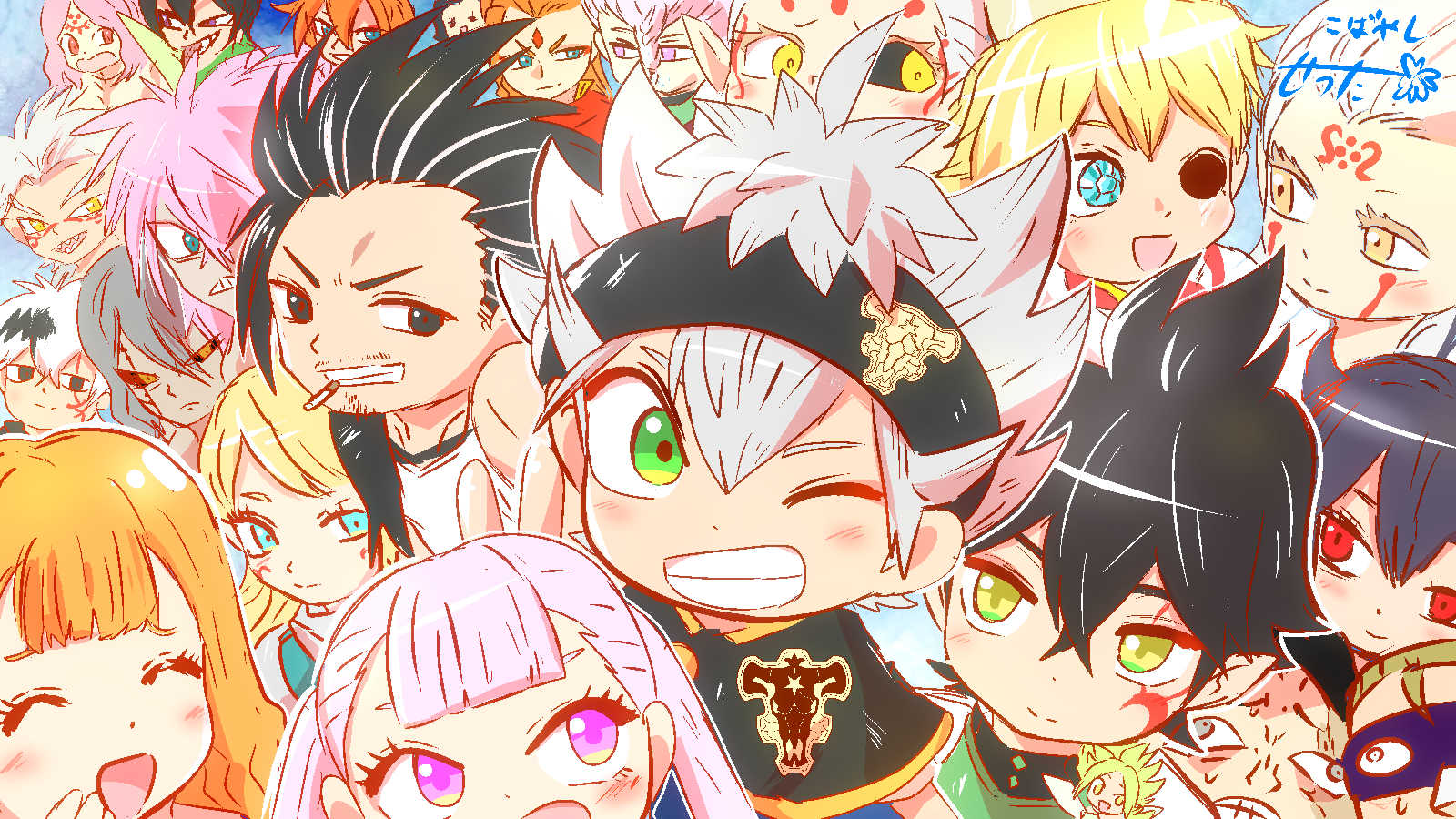1600x900 Black Clover Chibi Wallpaper
