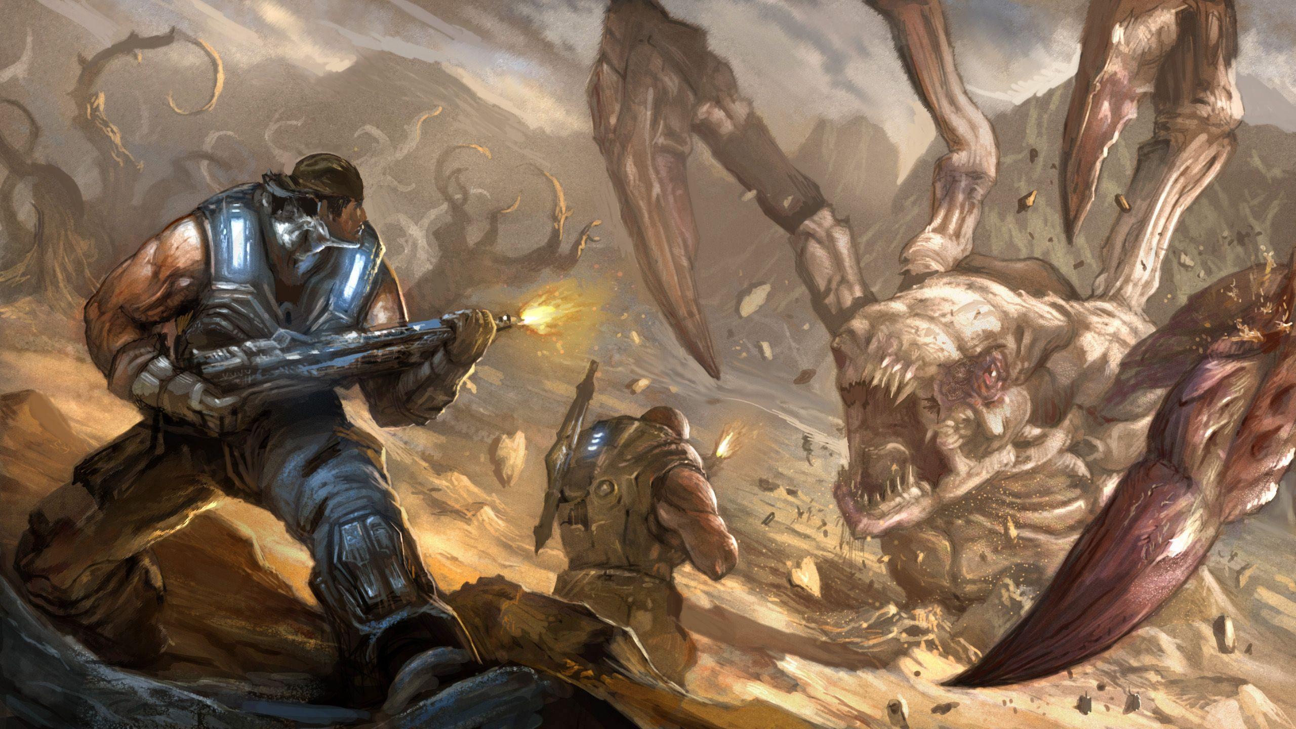 2560x1440 Picture Gears of War Warriors Marcus Fenix Fantasy Games