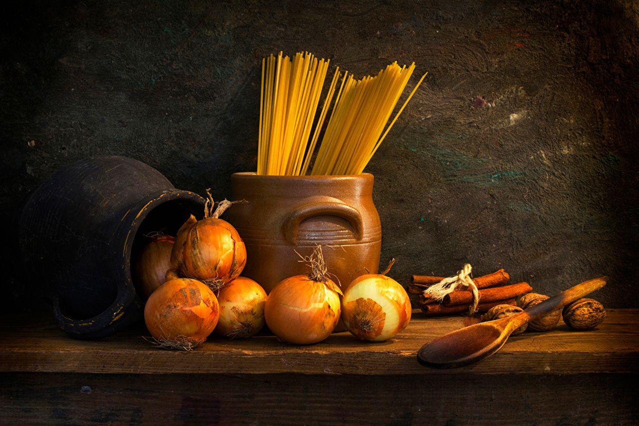 1280x853 Desktop Wallpaper Pasta Onion Jug Container Food Still Life