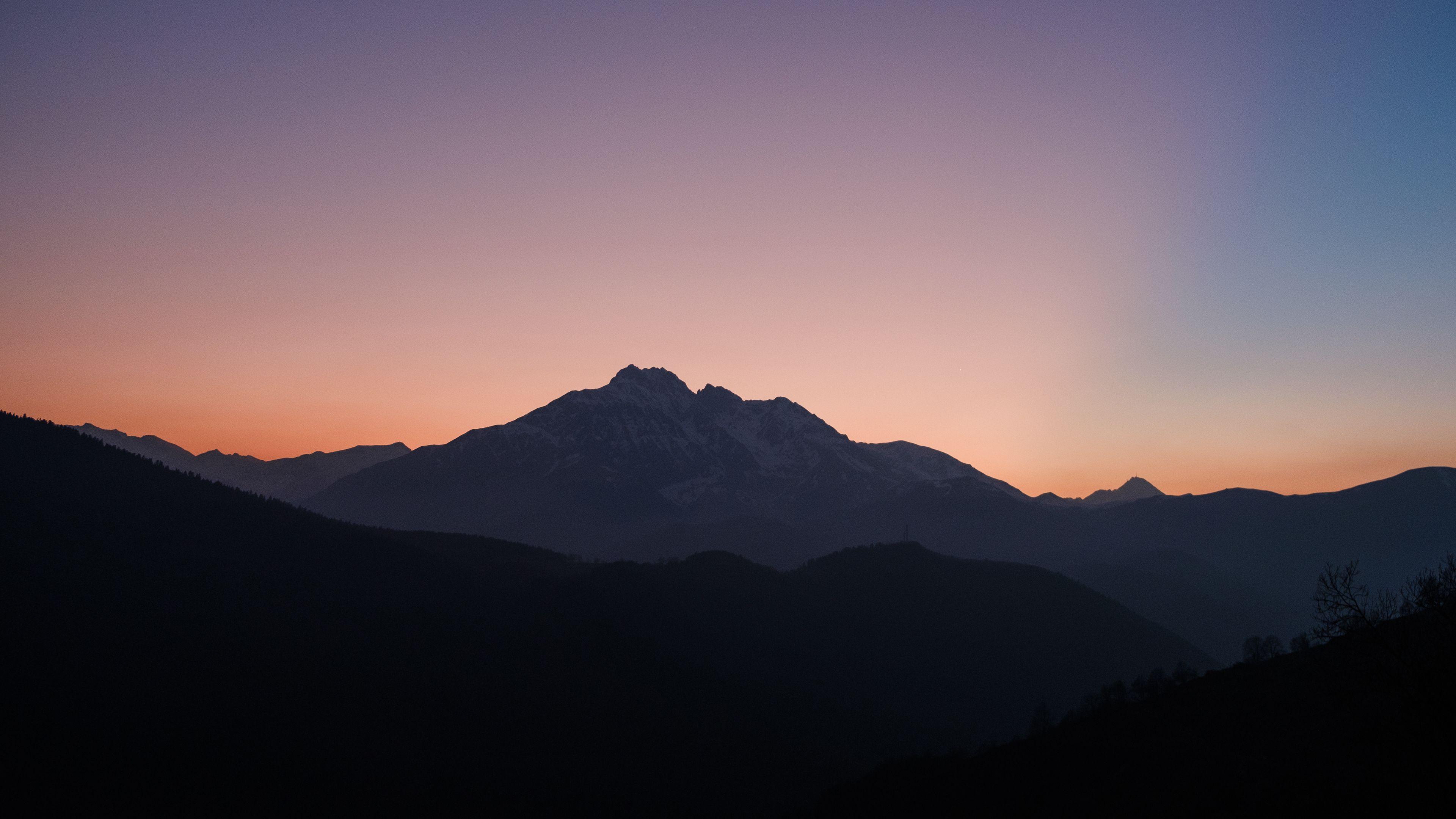 3840x2160 Download 3840x2400 wallpaper mountains, sunset, clean