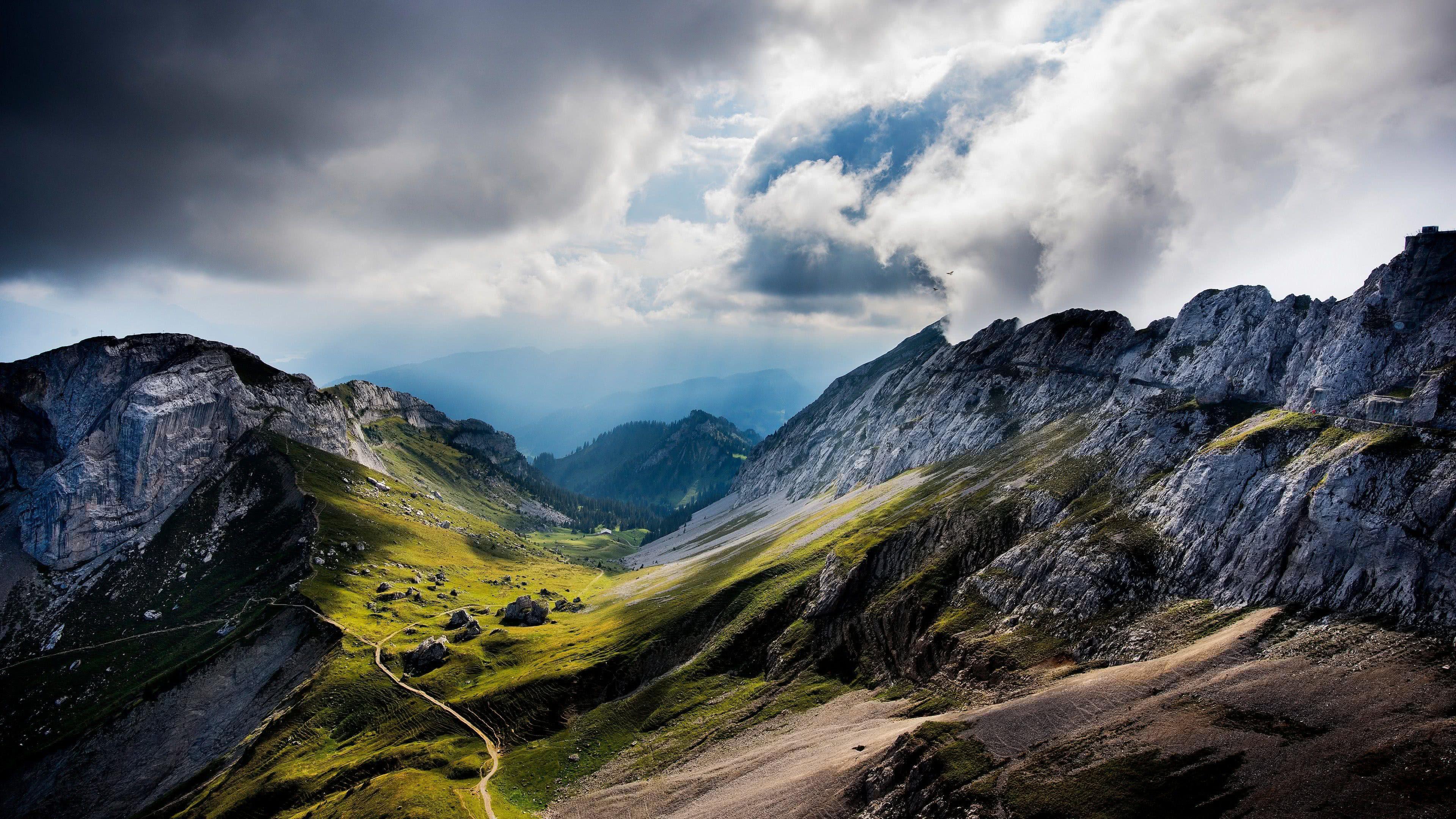 3840x2160 Mountain Range in Switzerland UHD 4K Wallpaper