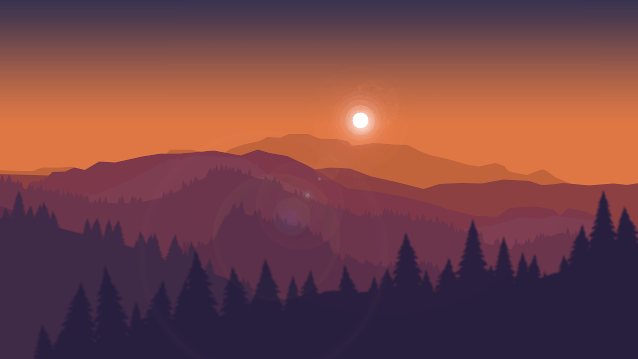 1280x720 Wallpaper Sunset, Mountains, Firewatch, Minimal, Silhouette