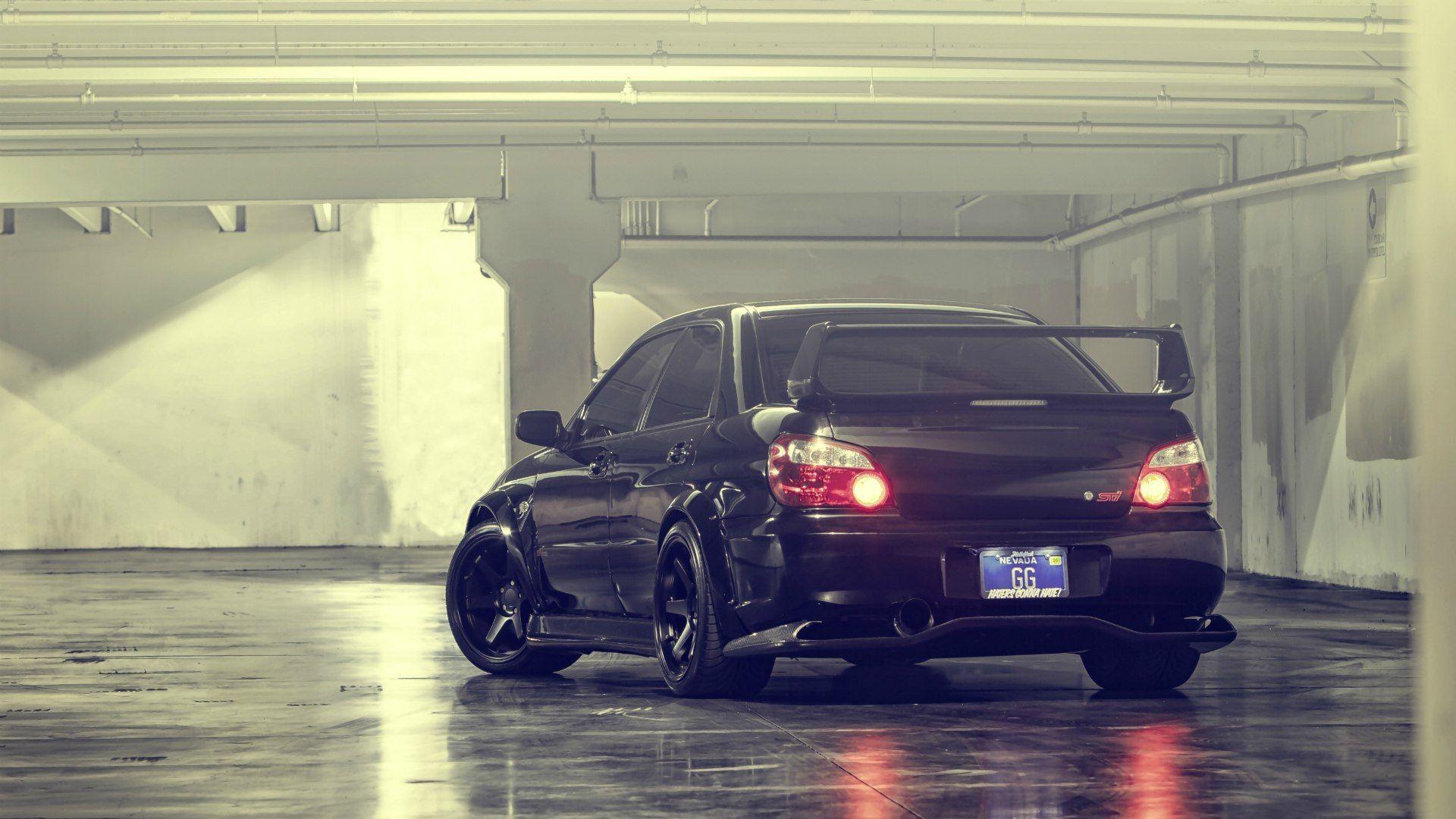 1920x1080 Subaru Impreza STI in the parking lot wallpaper and image