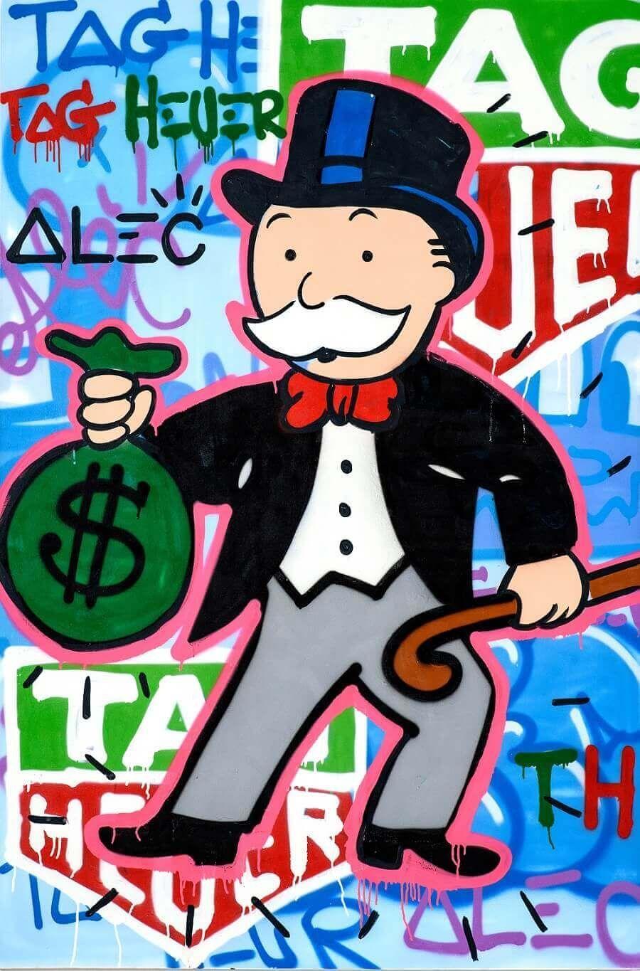 Scrooge Money Bags by Alec Monopoly  Guy Hepner  Art Gallery  Prints for  Sale  Chelsea New York City