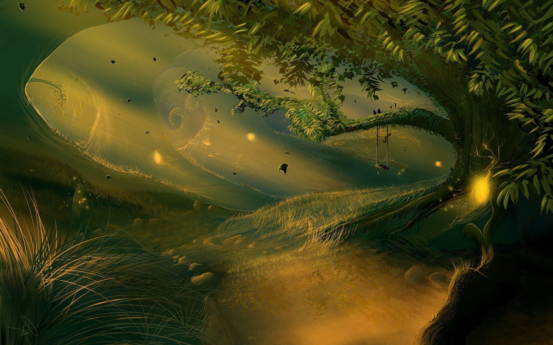 1920x1200 Fantasy Forest Wallpaper background picture