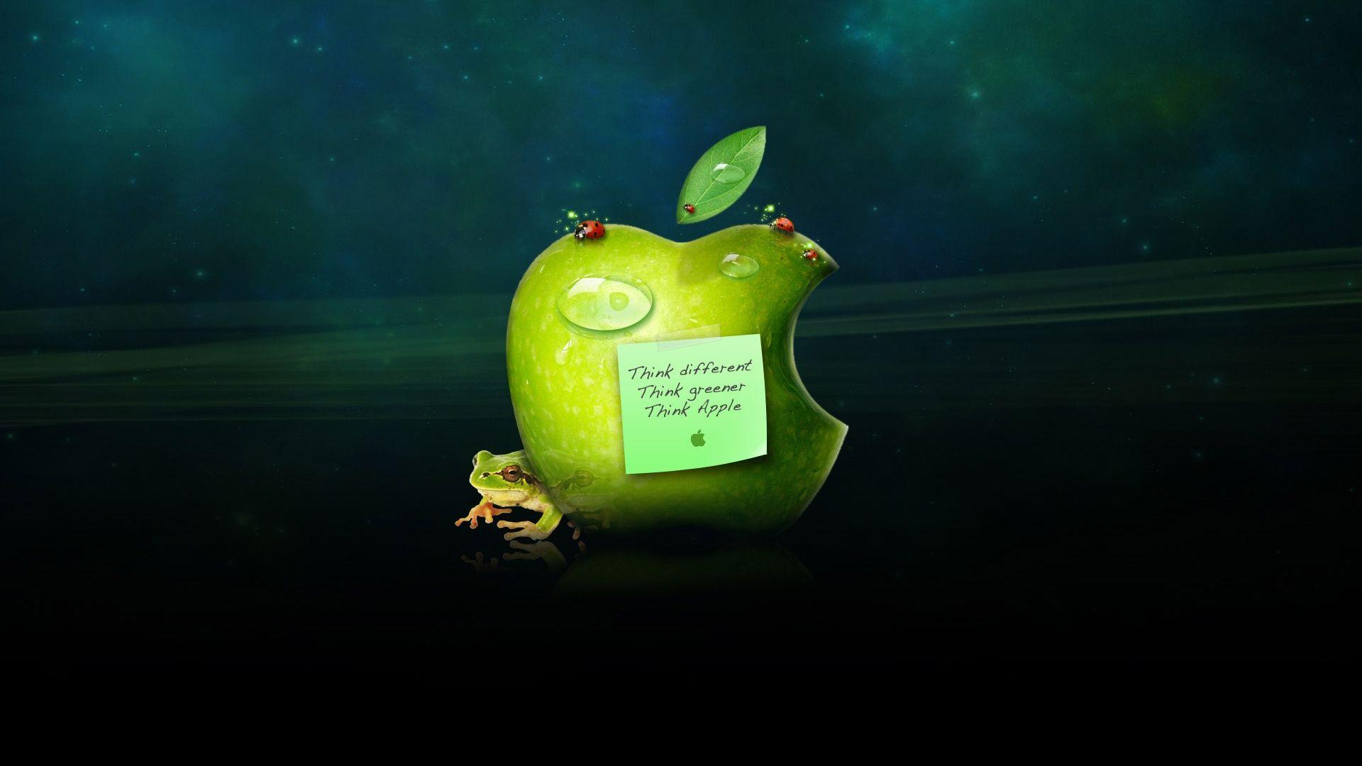 1920x1080 Wallpaper Think different, Think greener, Think Apple