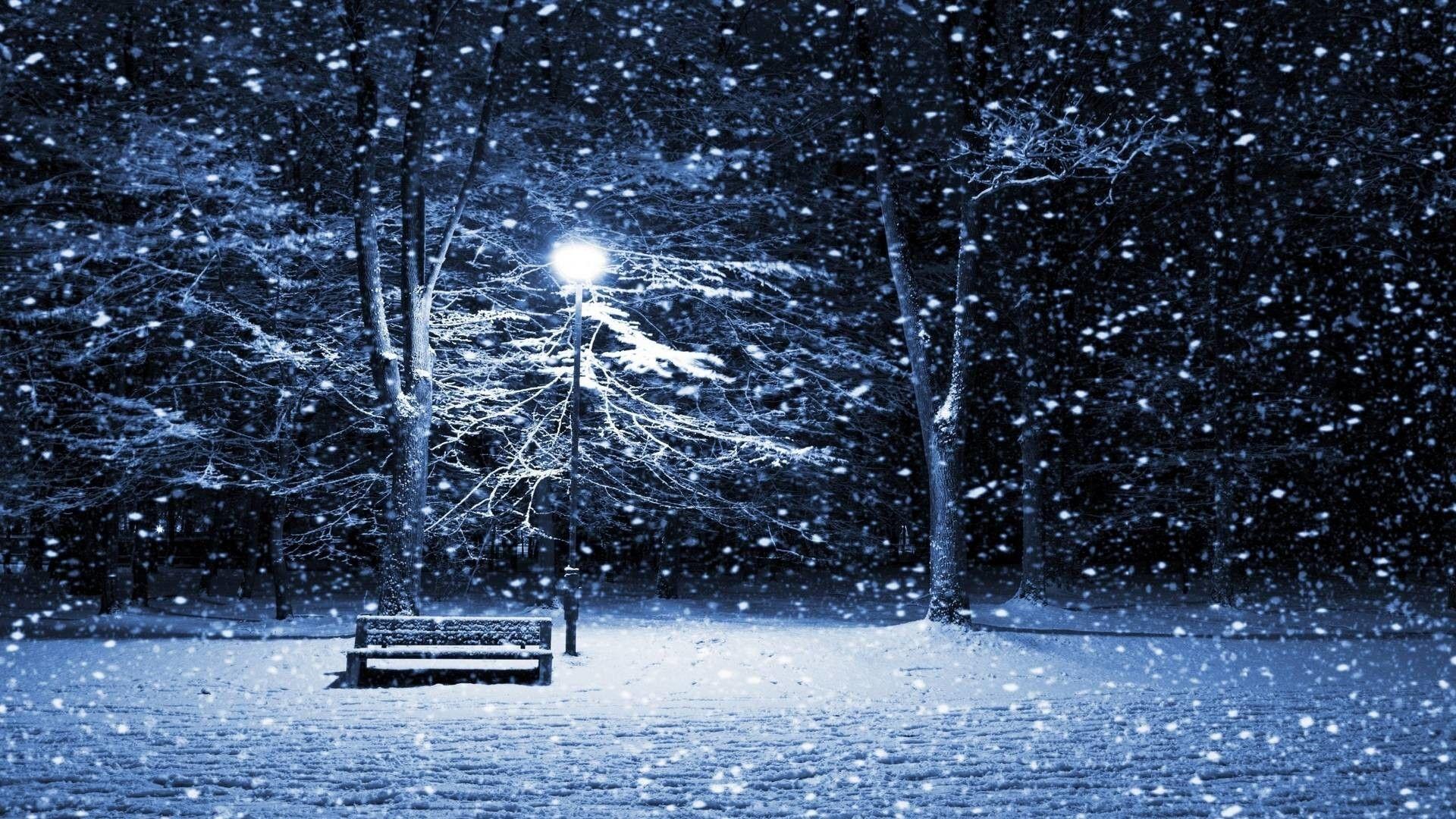 1920x1080 Desktop Wallpaper Snowy Night Scenes