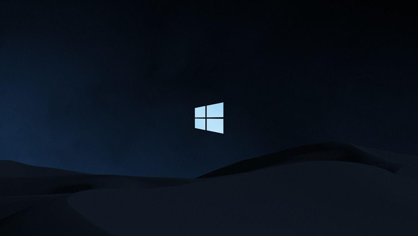 1360x768 Windows 10 Clean Dark Desktop Laptop HD Background