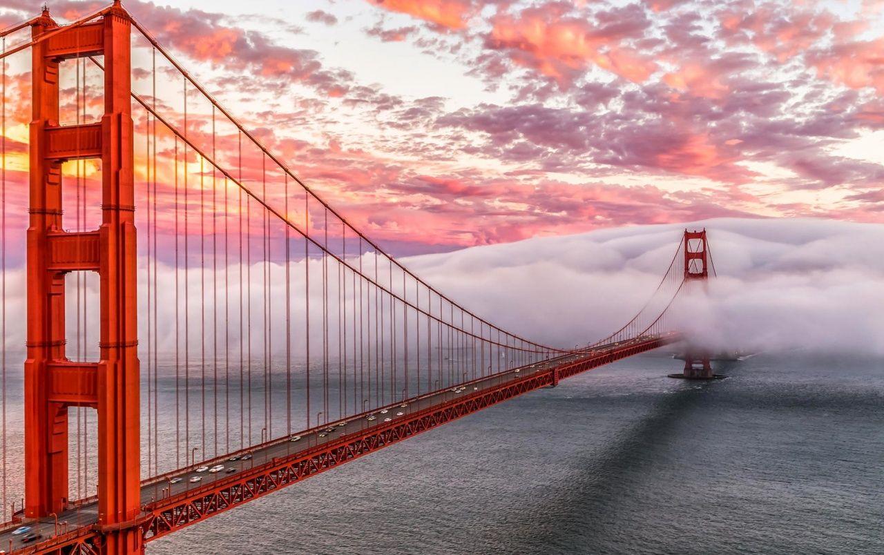 1280x804 Golden Gate In Clouds San Fran wallpaper