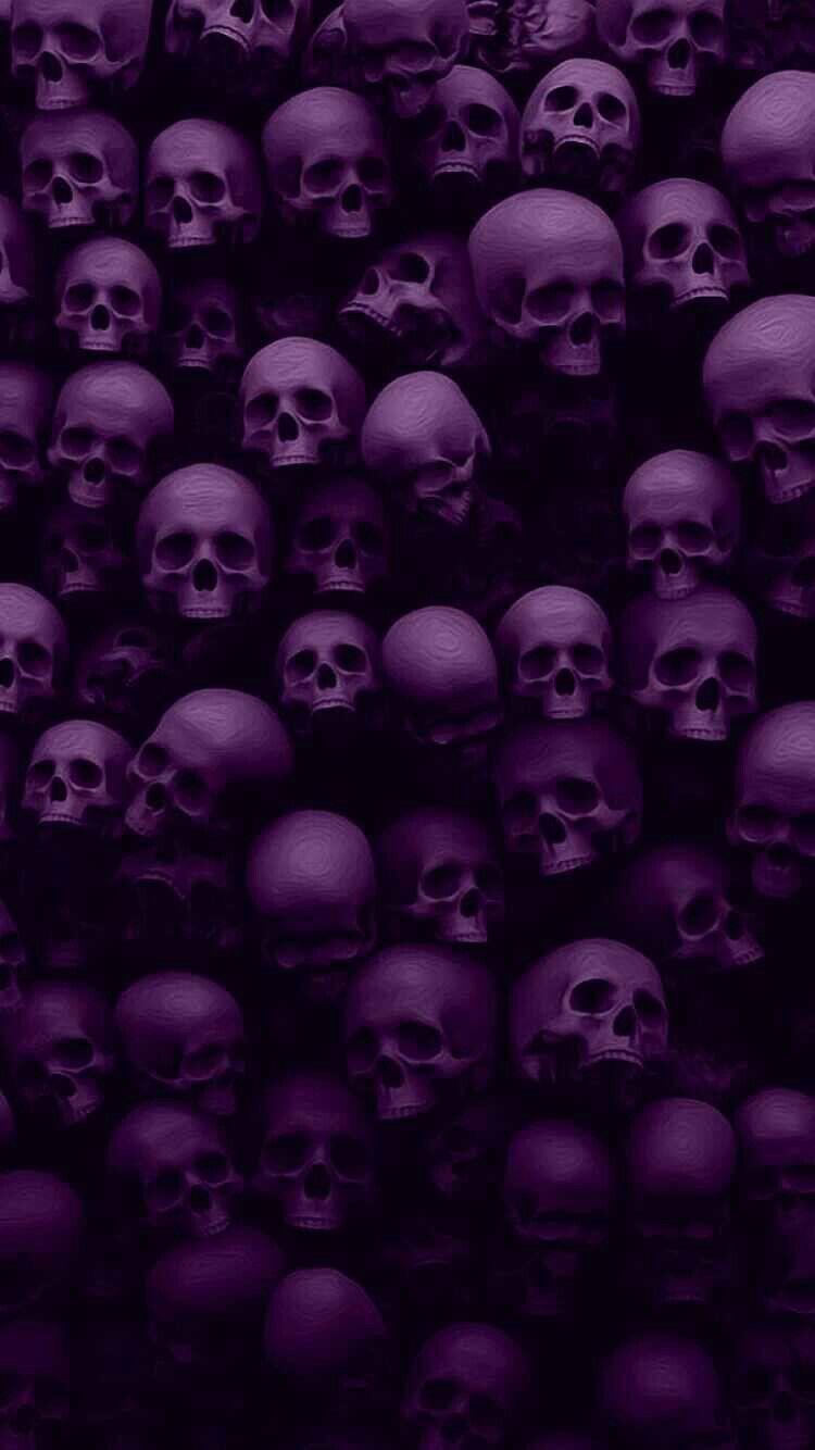 Download Spooky Black And Purple Aesthetic Skull Wallpaper  Wallpaperscom