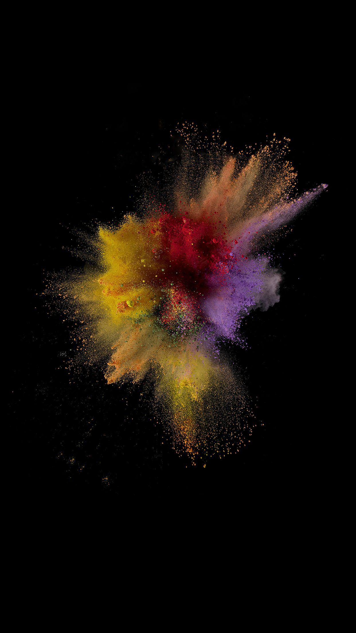 1242x2208 Ios9 Sparkle Color Red Yellow Apple Crayon Dark Android