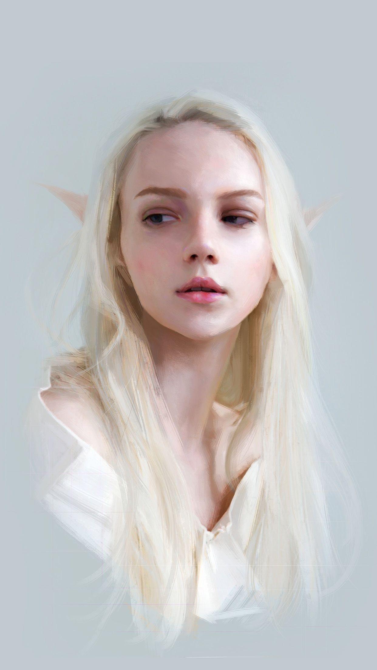 1242x2208 Aries Bianco Face Cute Girl Illustration Art Android