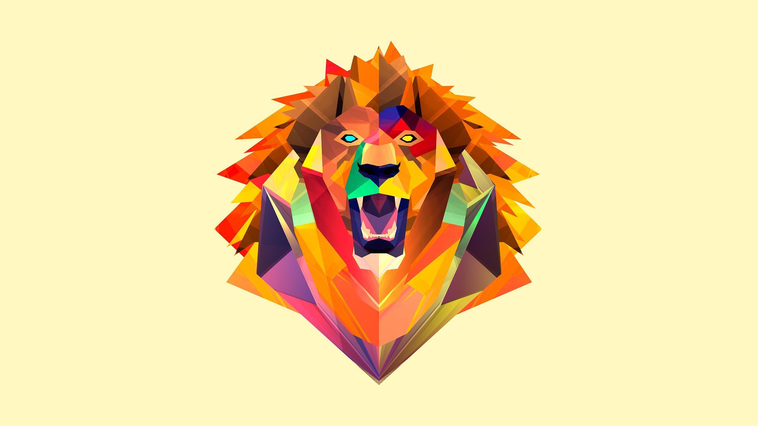2560x1440 Abstract Lion Wallpaper
