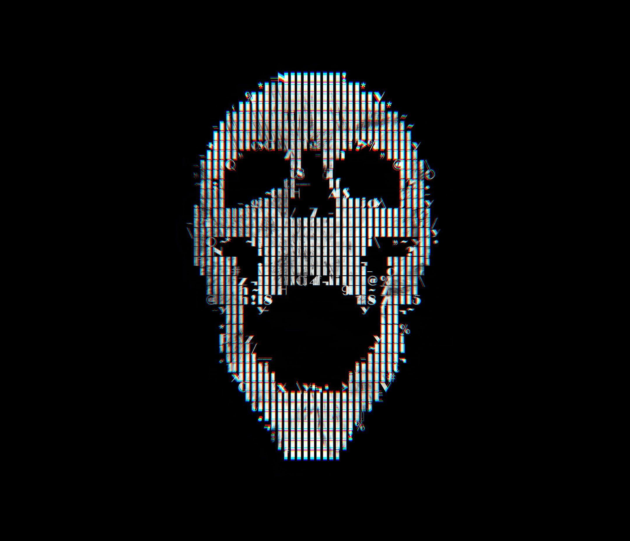 2160x1856 Glitch Art Skull Abstract.  Nghệ thuật trục trặc, Trừu tượng, Nghệ thuật