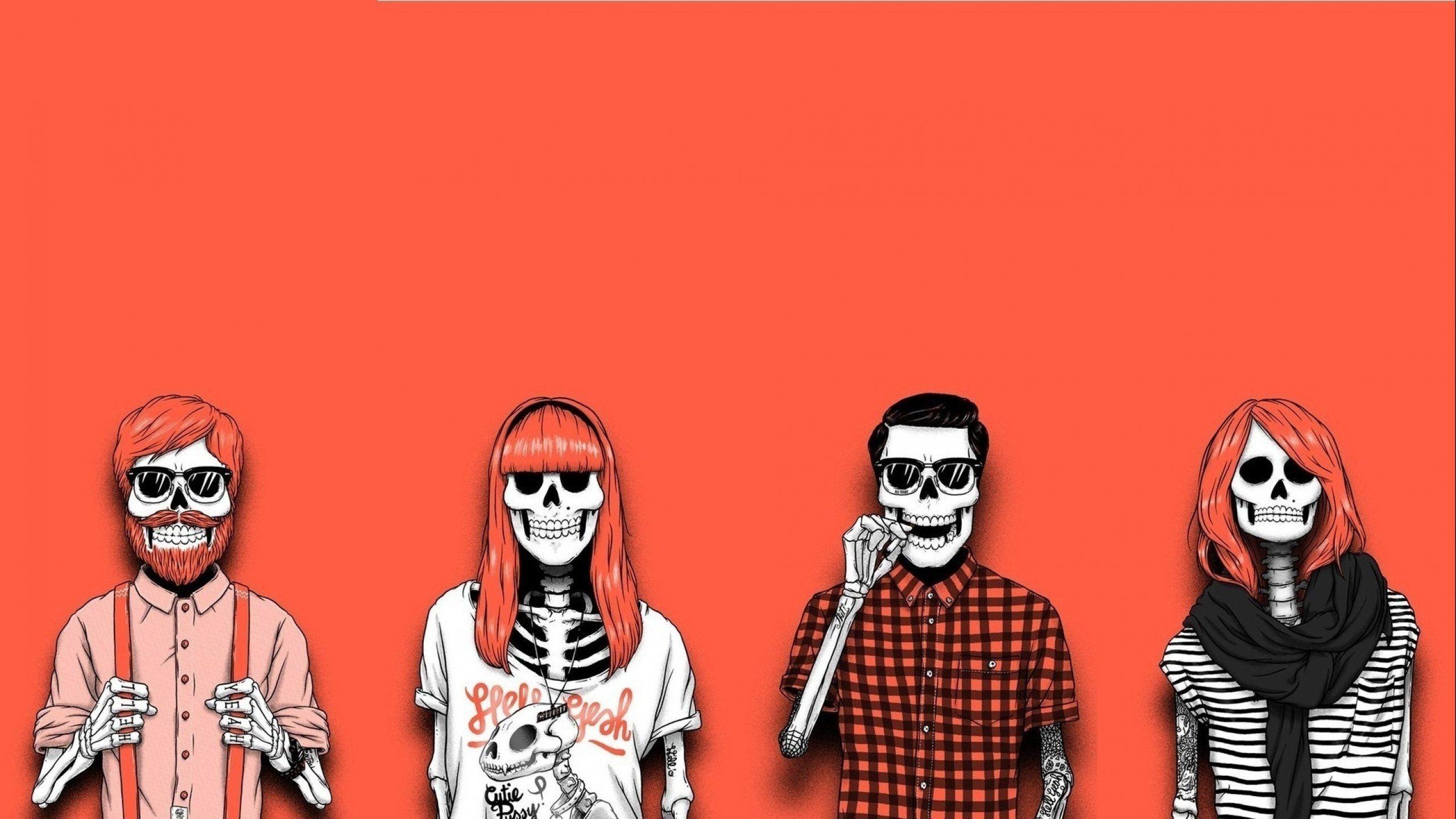 2560x1440 dark, Skull, Evil, Horror, Skulls, Art, Artwork, Skeleton