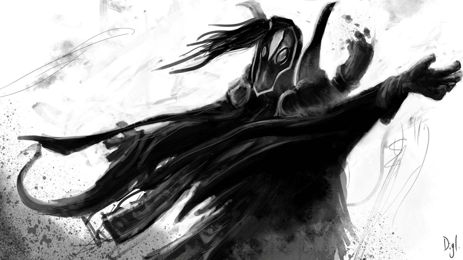 1920x1080 Rubick Dota 2 Black and White Art Wallpaper HD. Download