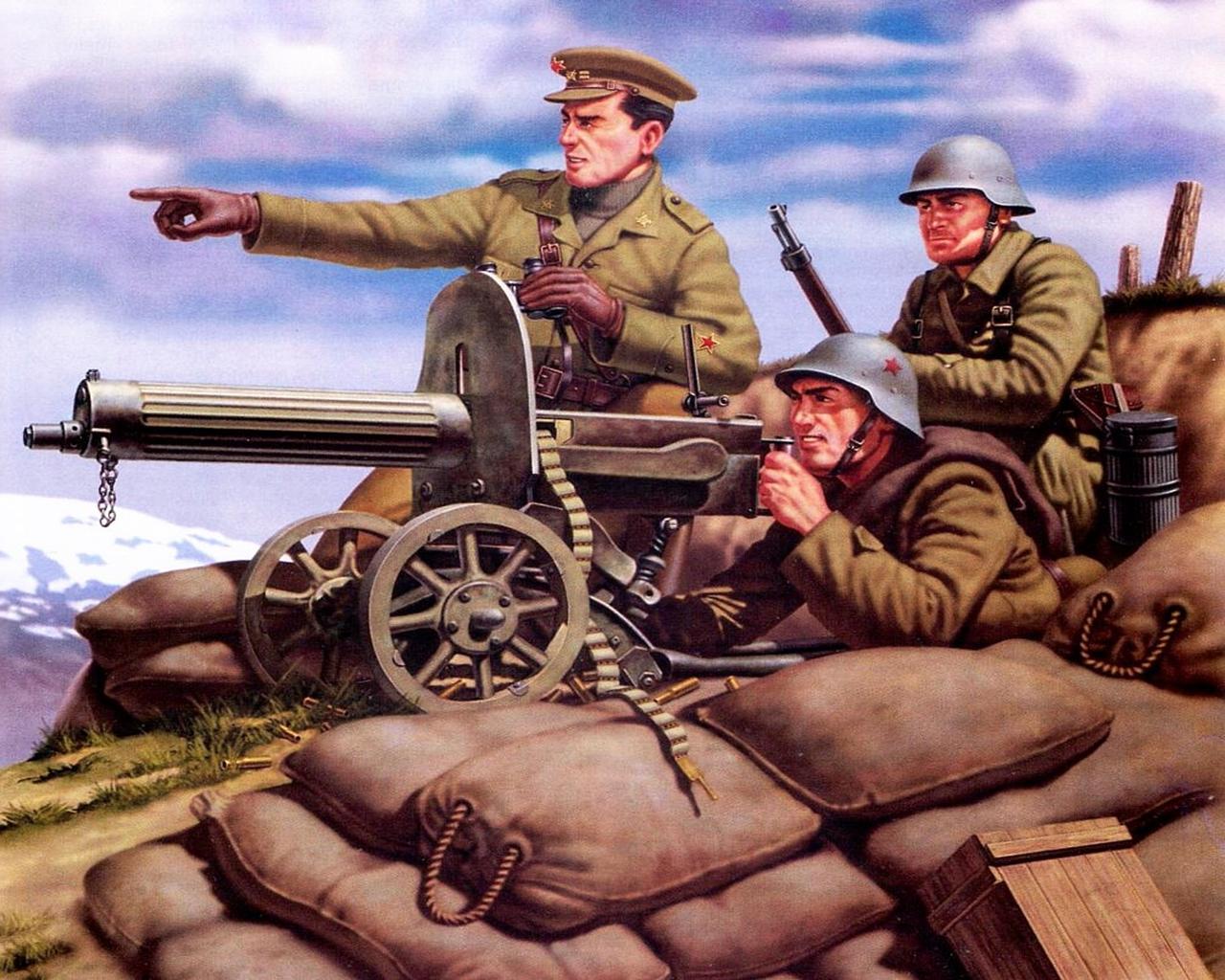 1280x1024 Photo soldier Spanish Civil War (Jarama 1937) Painting Art