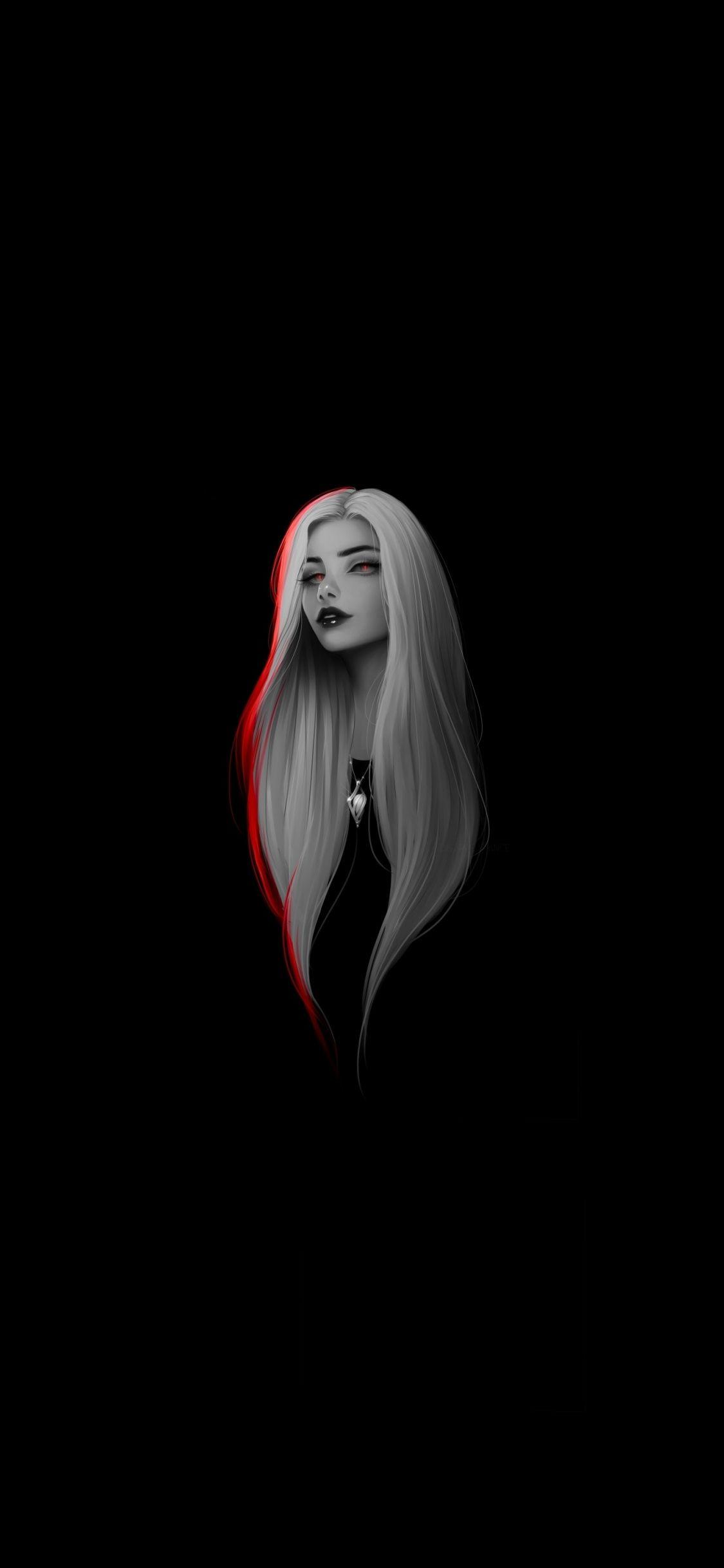 1125x2436 Download 1125x2436 wallpaper white hair, woman, long hair
