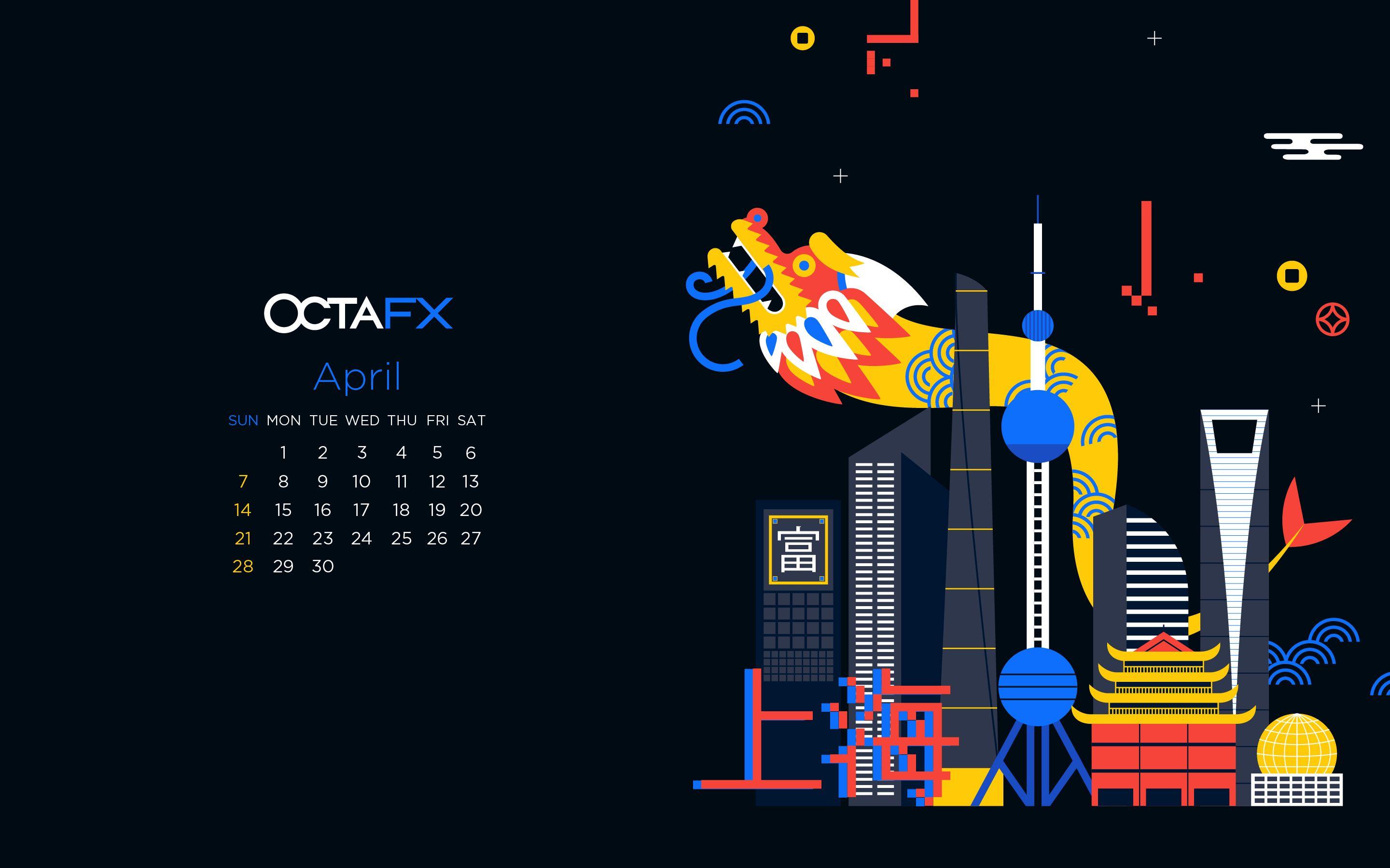 2880x1800 Wallpaper and calendars: April