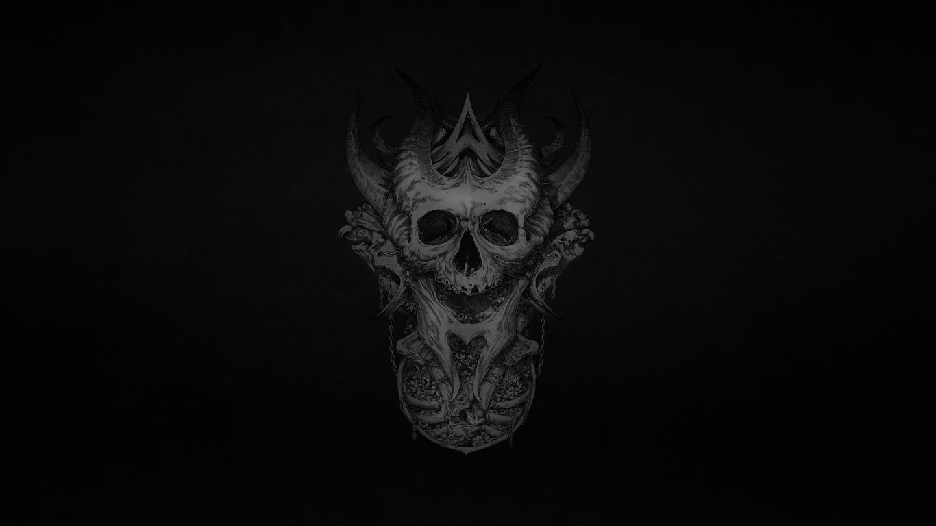 1366x768 Black Wallpaper
