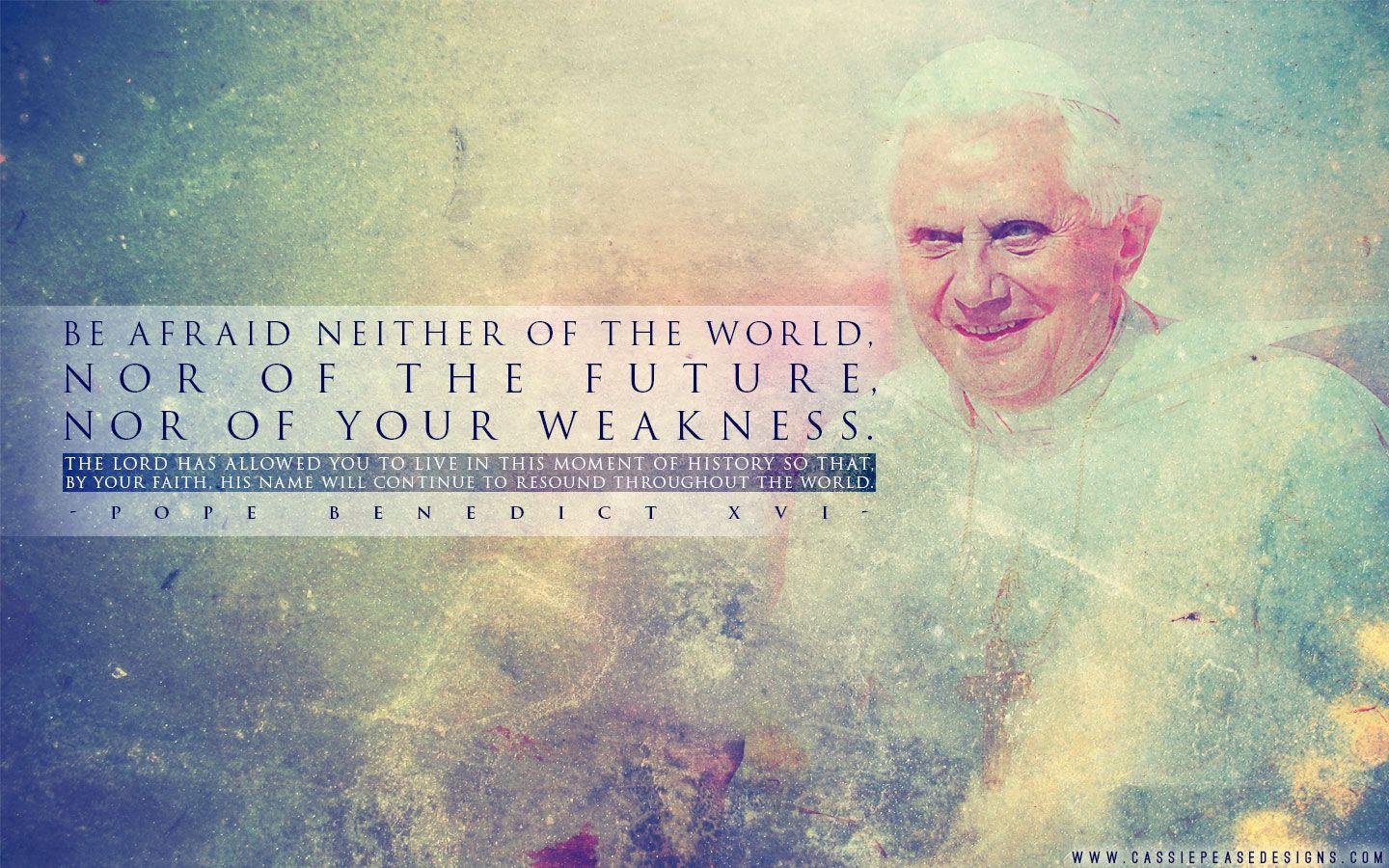 1440x900 Pope Benedict XVI “Weakness” Desktop Wallpaper. Cassie