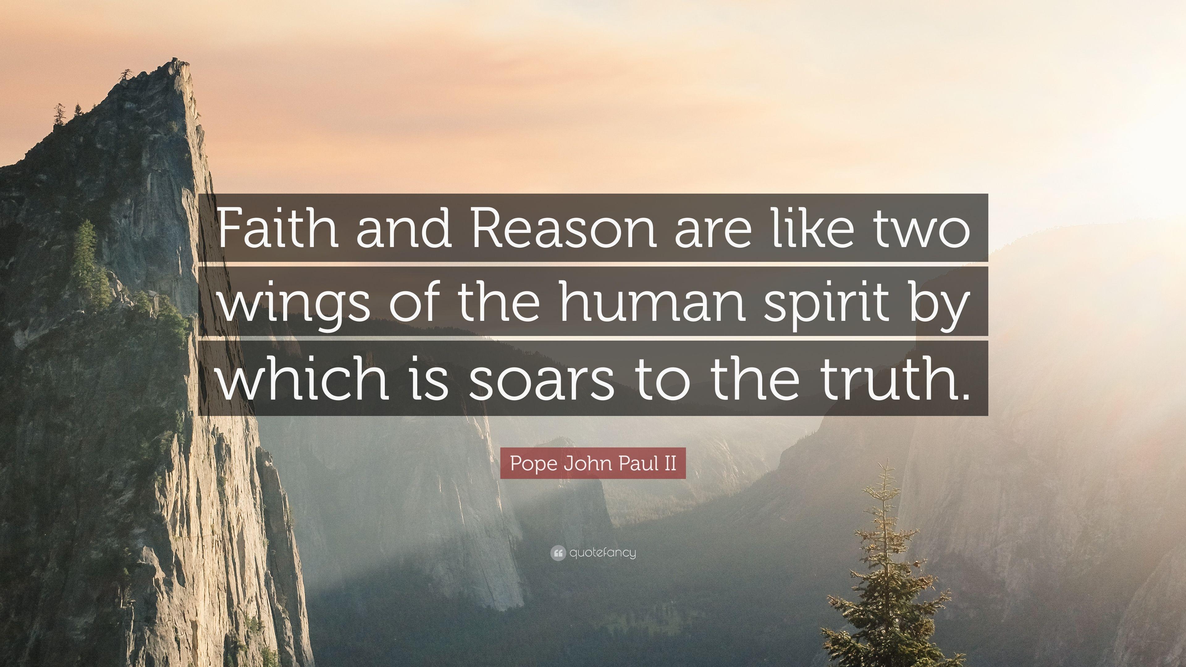 3840x2160 Pope John Paul II Quote: “Faith and Reason are like two