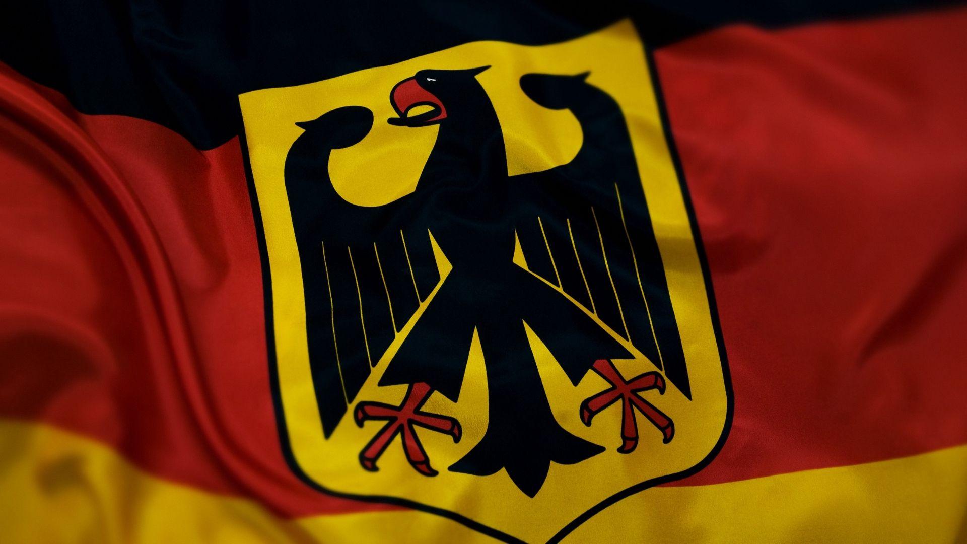 1920x1080 Download wallpaper 1920x1080 germany, flag, coat of arms