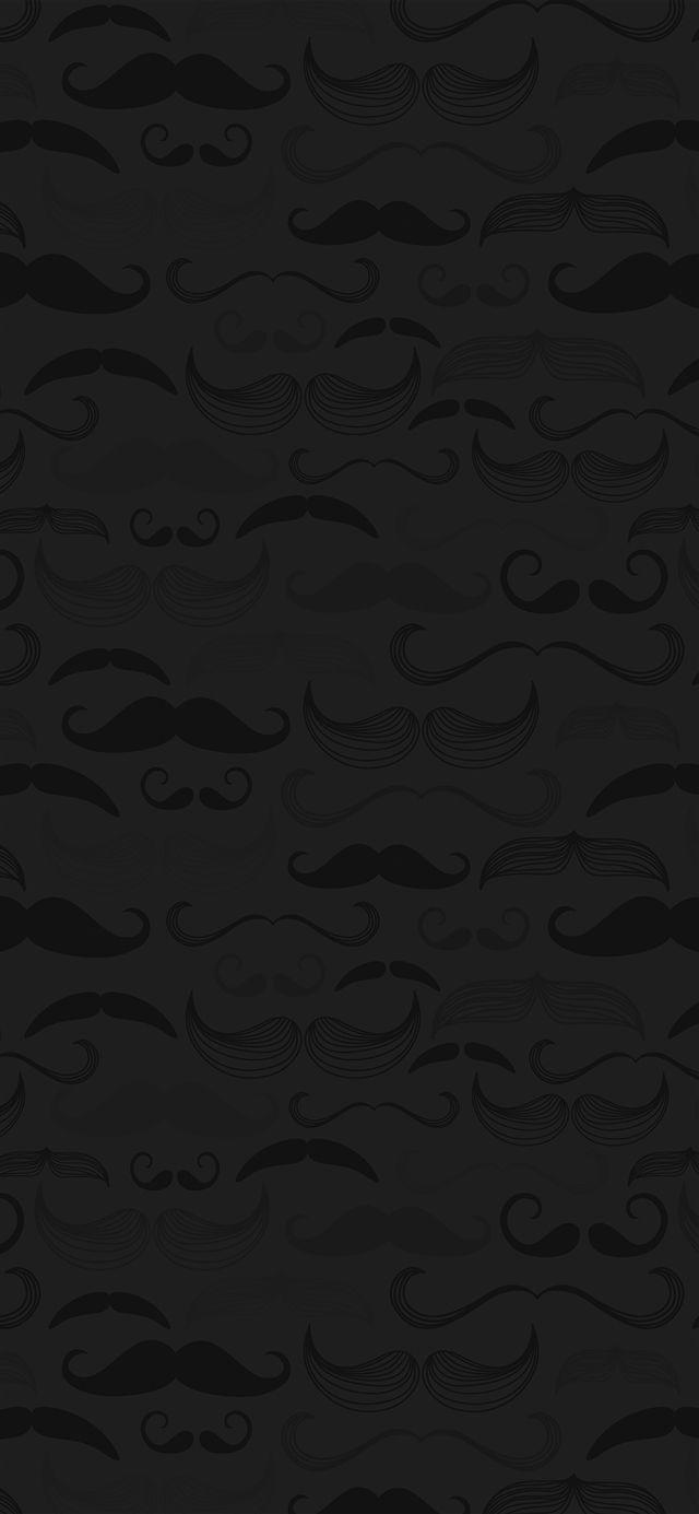 640x1385 Hipster moustache cute patterns iPhone X Wallpaper Free
