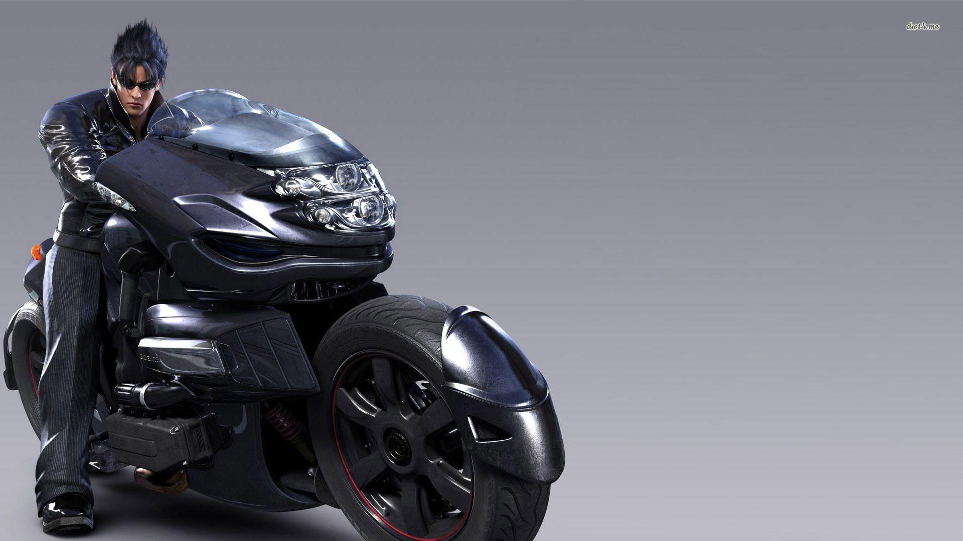 1920x1080 Jin Kazama on a bike wallpaper wallpaper