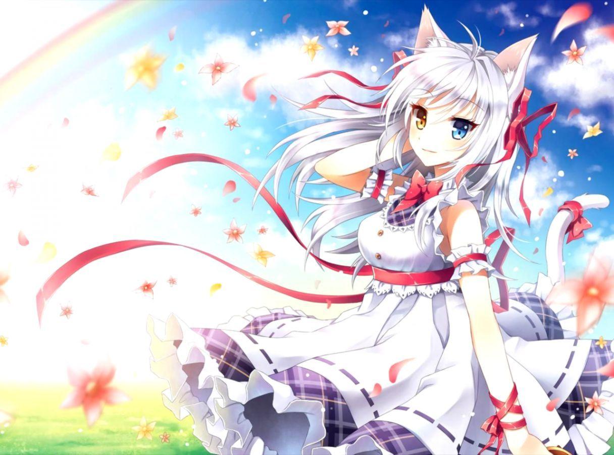 1216x902 Anime Cat Girl Christmas Wallpaper 1080p