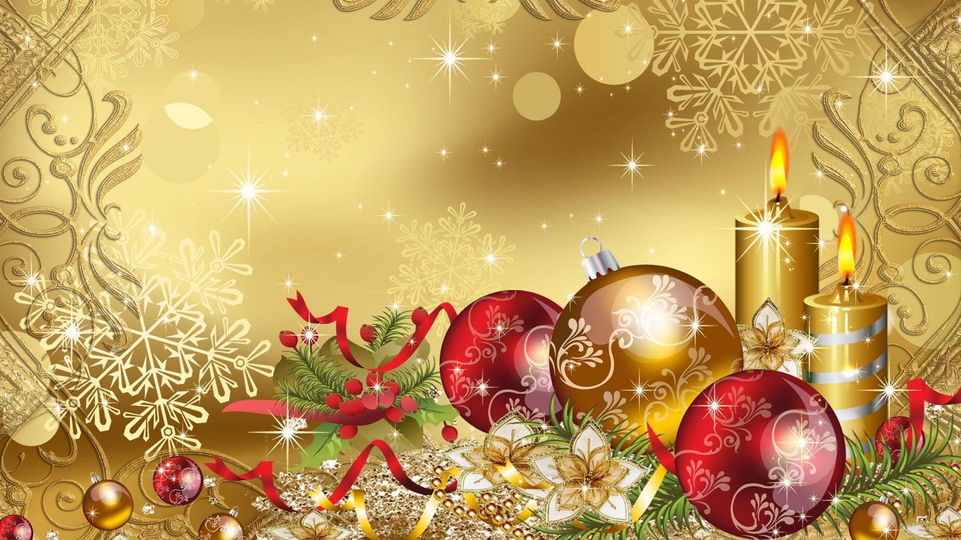 1920x1080 Gold Christmas HD Desktop Wallpaper. HD Desktop Wallpaper