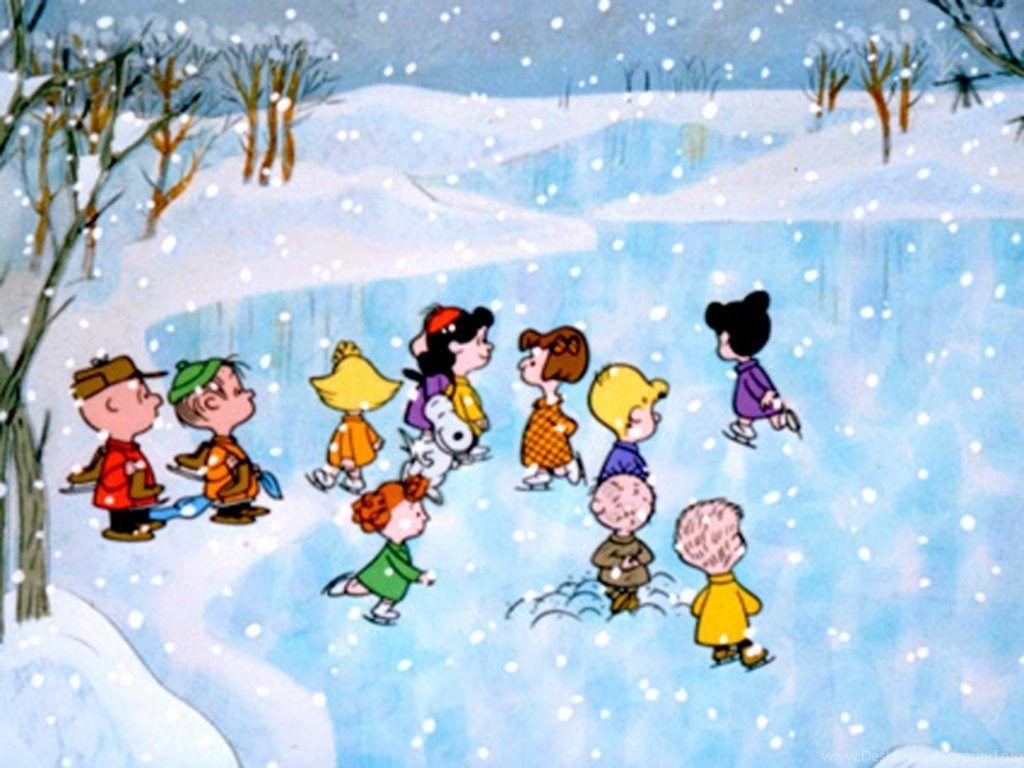 1024x768 Wallpaper Charlie Brown And Friends Ice Skating 1024x768